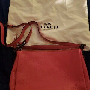 Coach Designer Leather Pink Pebble  Handbag Shoulder Tote Crossbody
